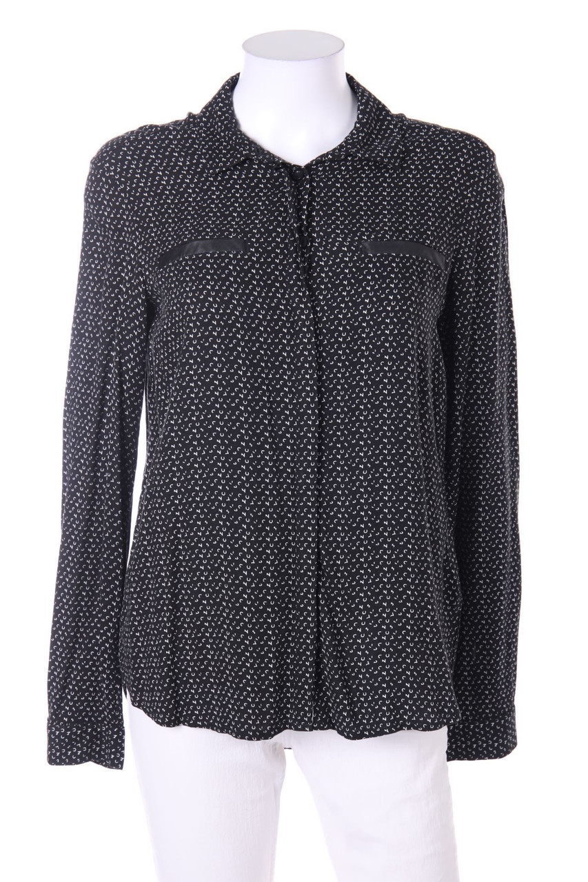 s.Oliver - Hemd-Bluse mit Kunstleder-Details - S