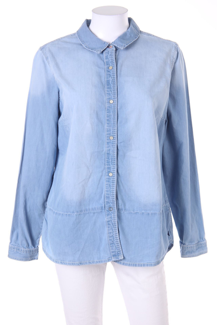 CECIL - Denim-Hemd-Bluse im Used Look - M