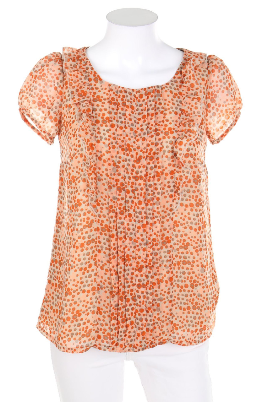 orsay - Volants-Kurzarm-Bluse mit Punkten - D 34