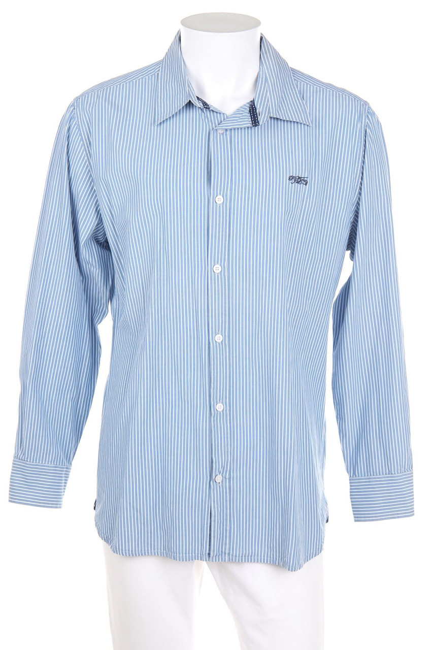 Pepe Jeans London - gestreiftes Hemd mit Logo-Stickerei - XL