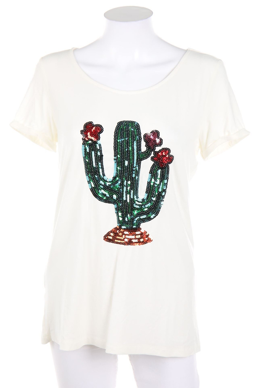 Best Connections - Kurzarm-Shirt mit Pailletten - D 38