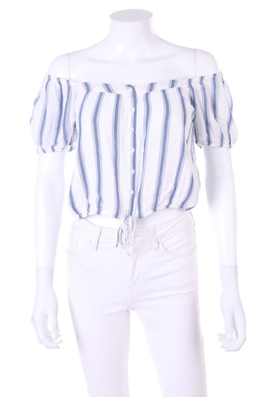 HOLLISTER - Carmen-Bluse mit Streifen - S