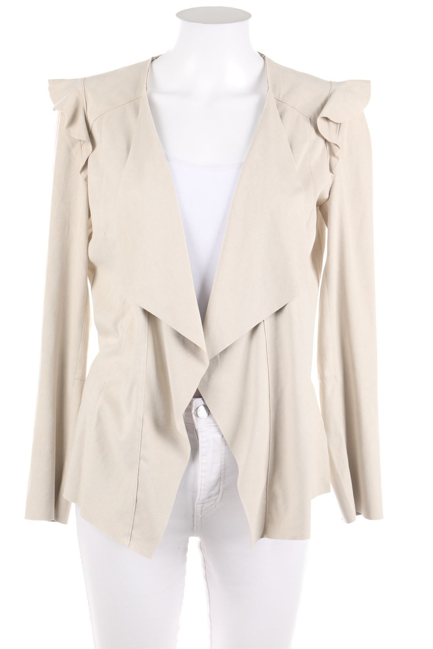 MANGO - Kunstlederjacke mit Volants - S