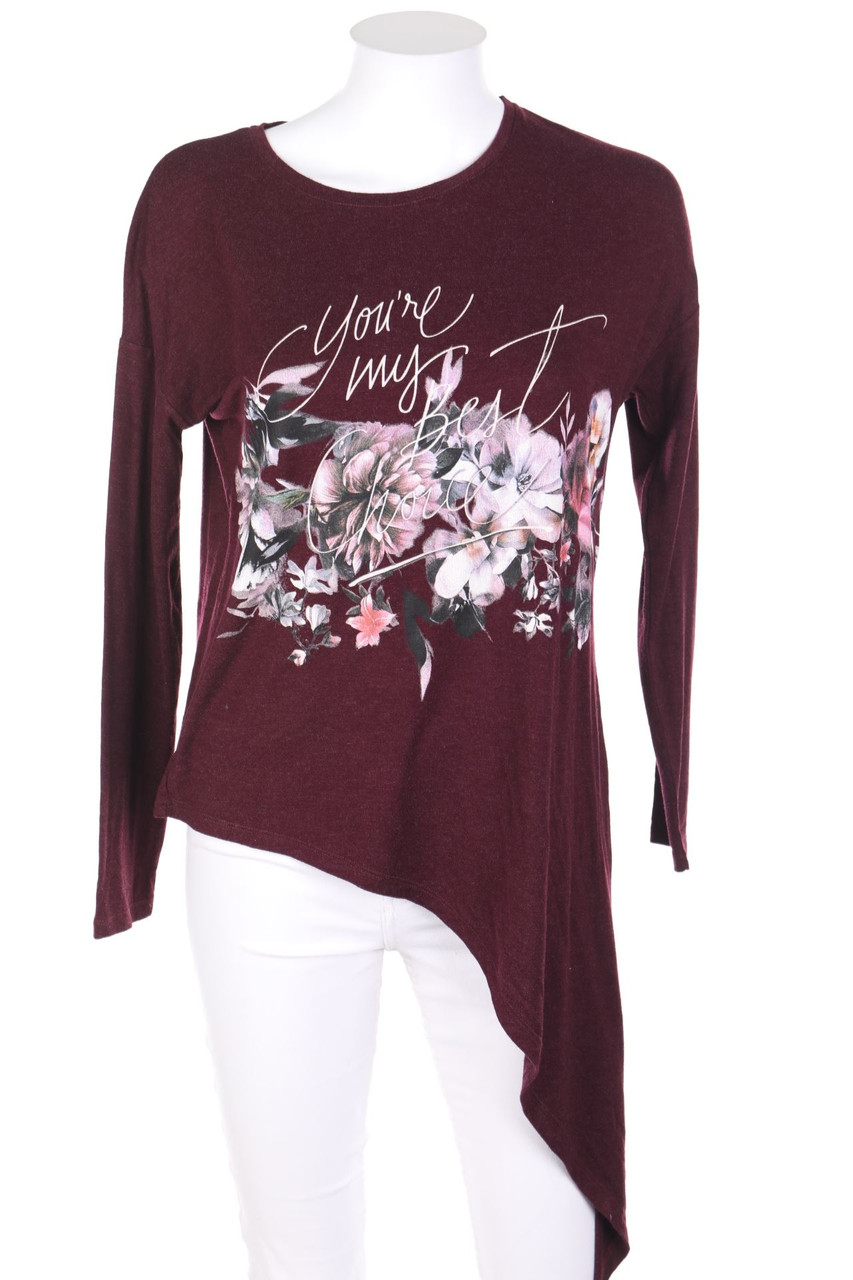 Bershka - Longsleeve-Shirt mit Statement-Print - M