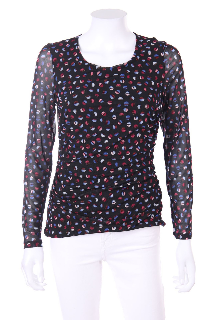GERRY WEBER - Mesh-Longsleeve-Shirt mit Raffungen - D 34-36