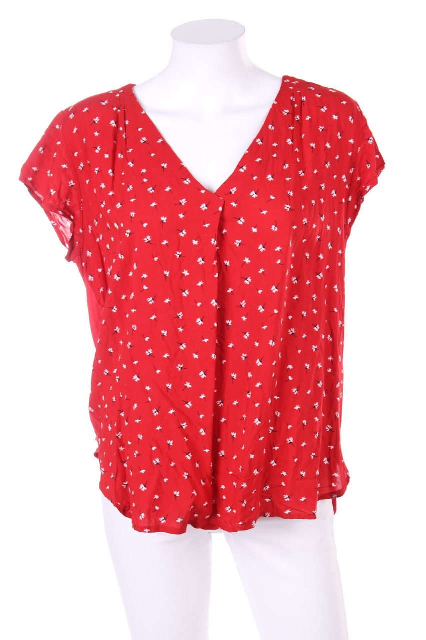 ESPRIT - Kurzarm-Bluse mit Blumen-Print - D 38