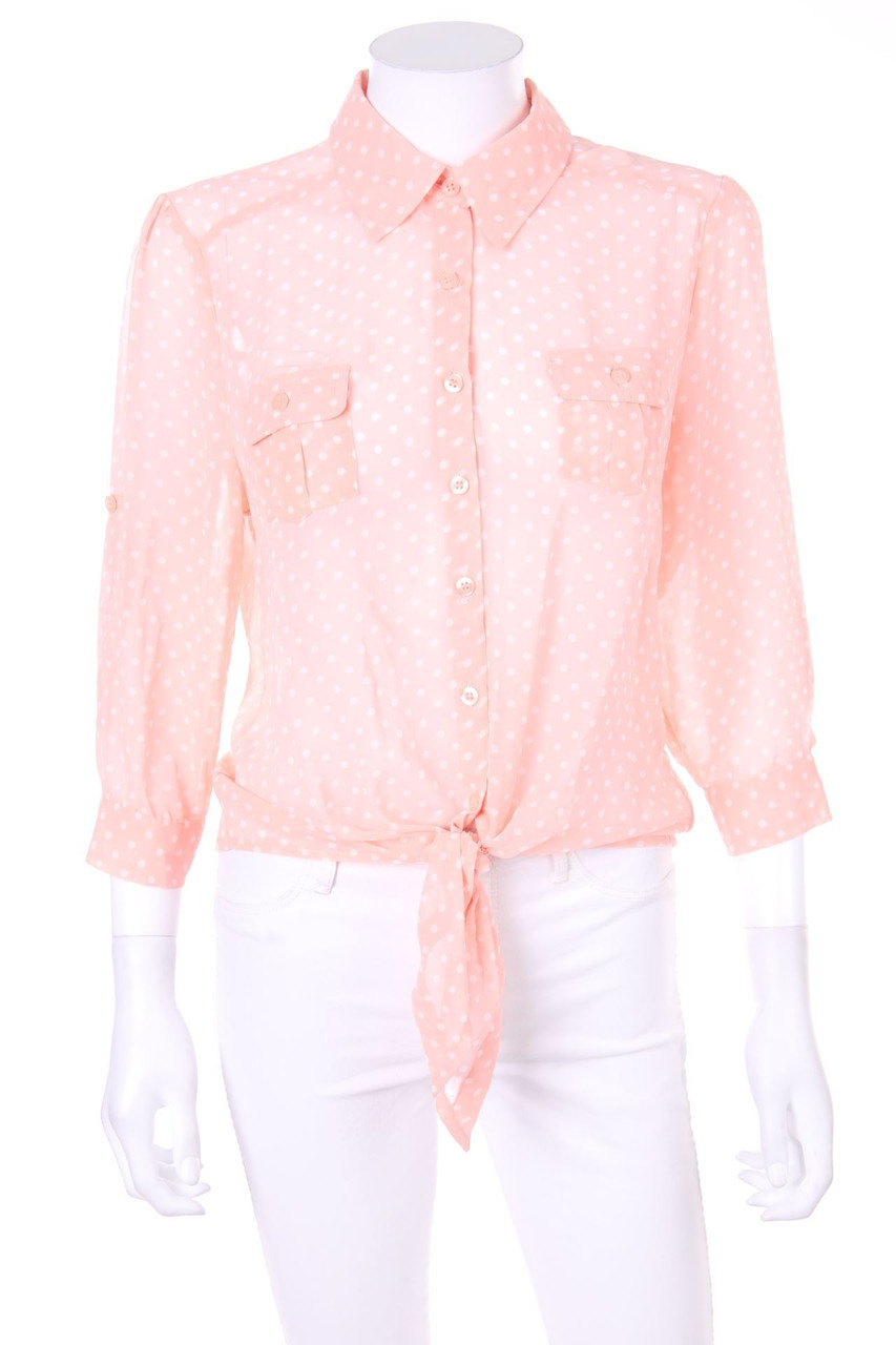 SECONDHAND - Chiffon-Hemd-Bluse mit 3/4-Ärmel - L