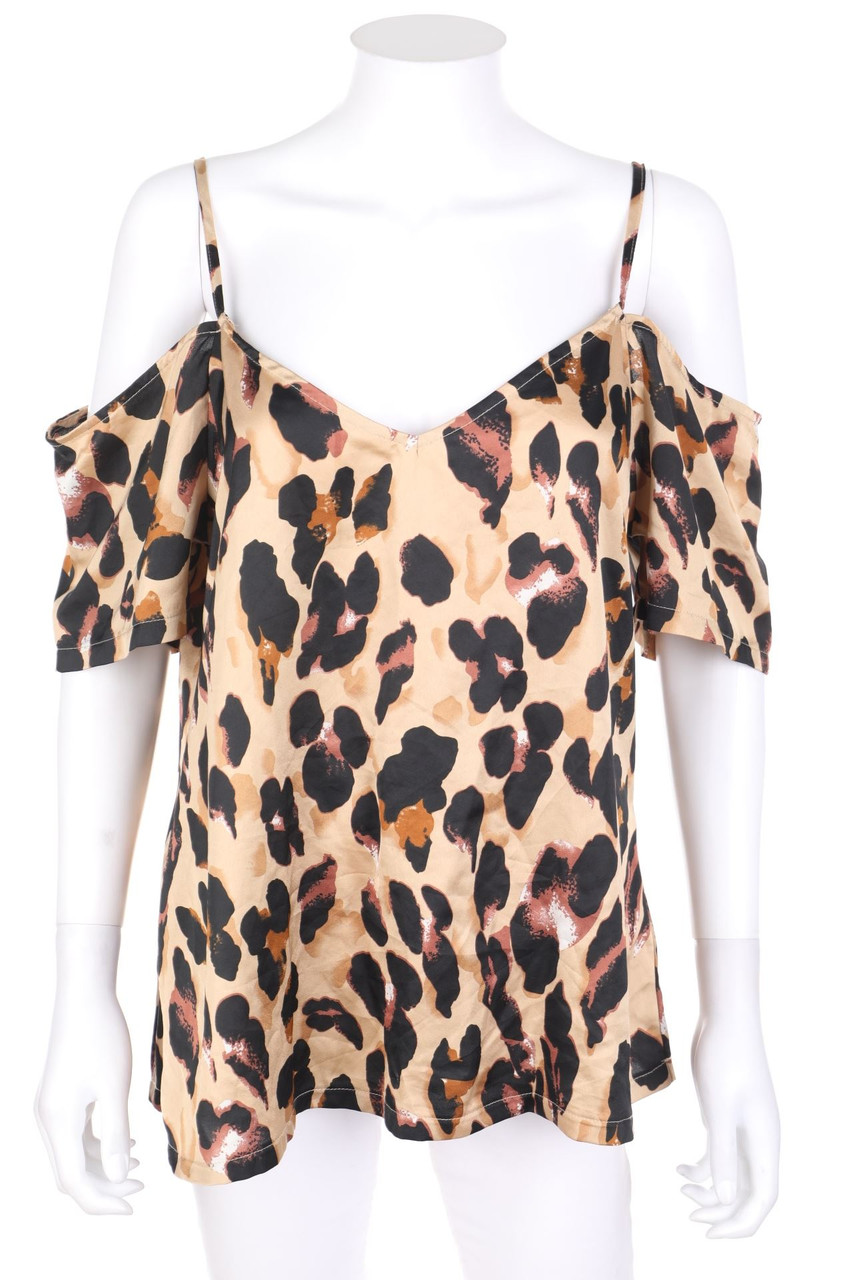 Boohoo - Cold-Shoulder-Bluse mit Print - D 40