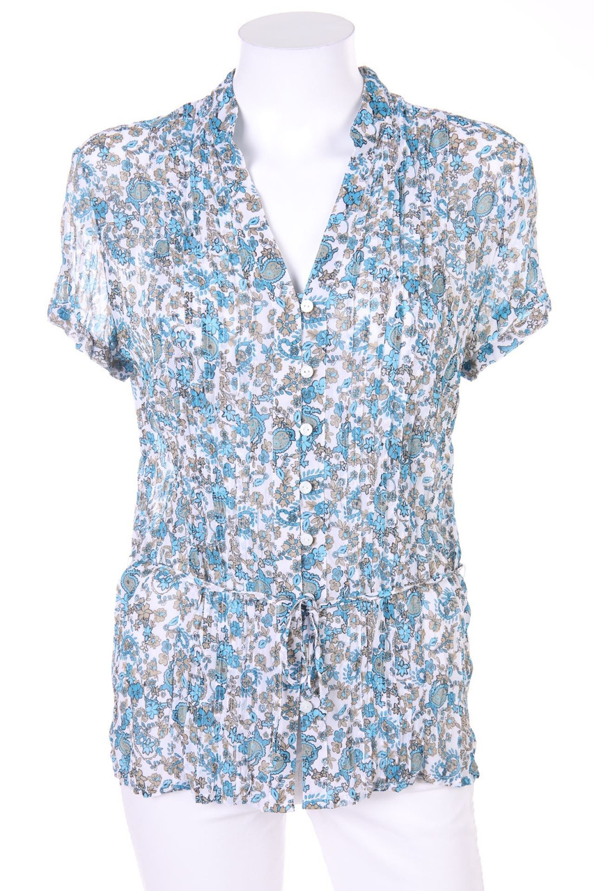 s.Oliver - Kurzarm-Bluse mit Blumen-Print - D 36