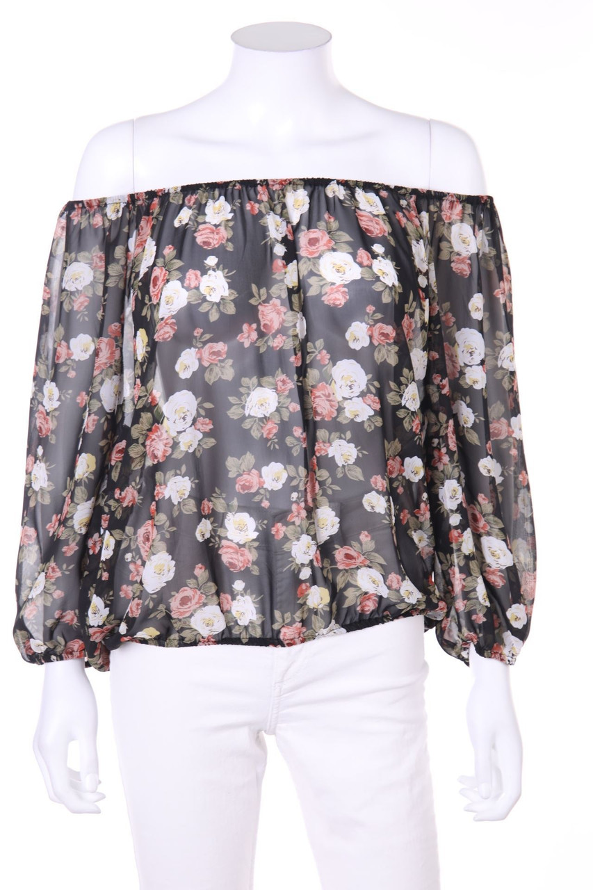 GLAMOROUS - Carmen-Bluse mit floralem Muster - XS