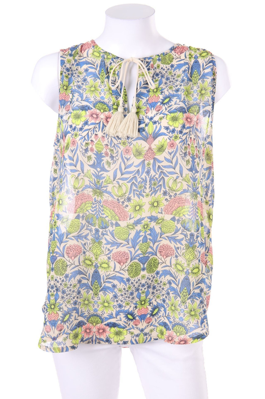 H&M - Muster-Blusentop mit Quasten - D 38