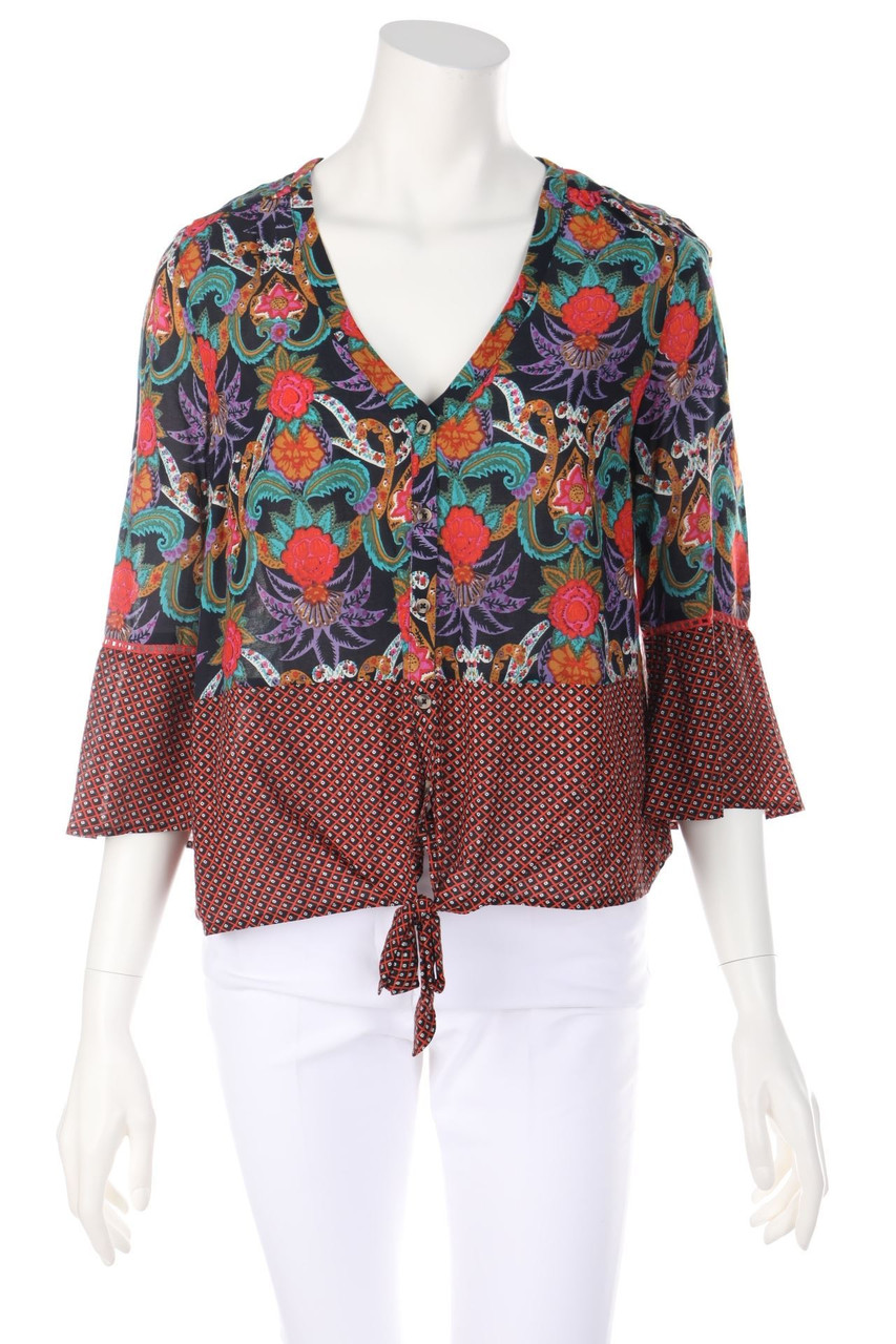 MaEVe - Bluse mit 3/4-Ärmel zum Knoten - D 38