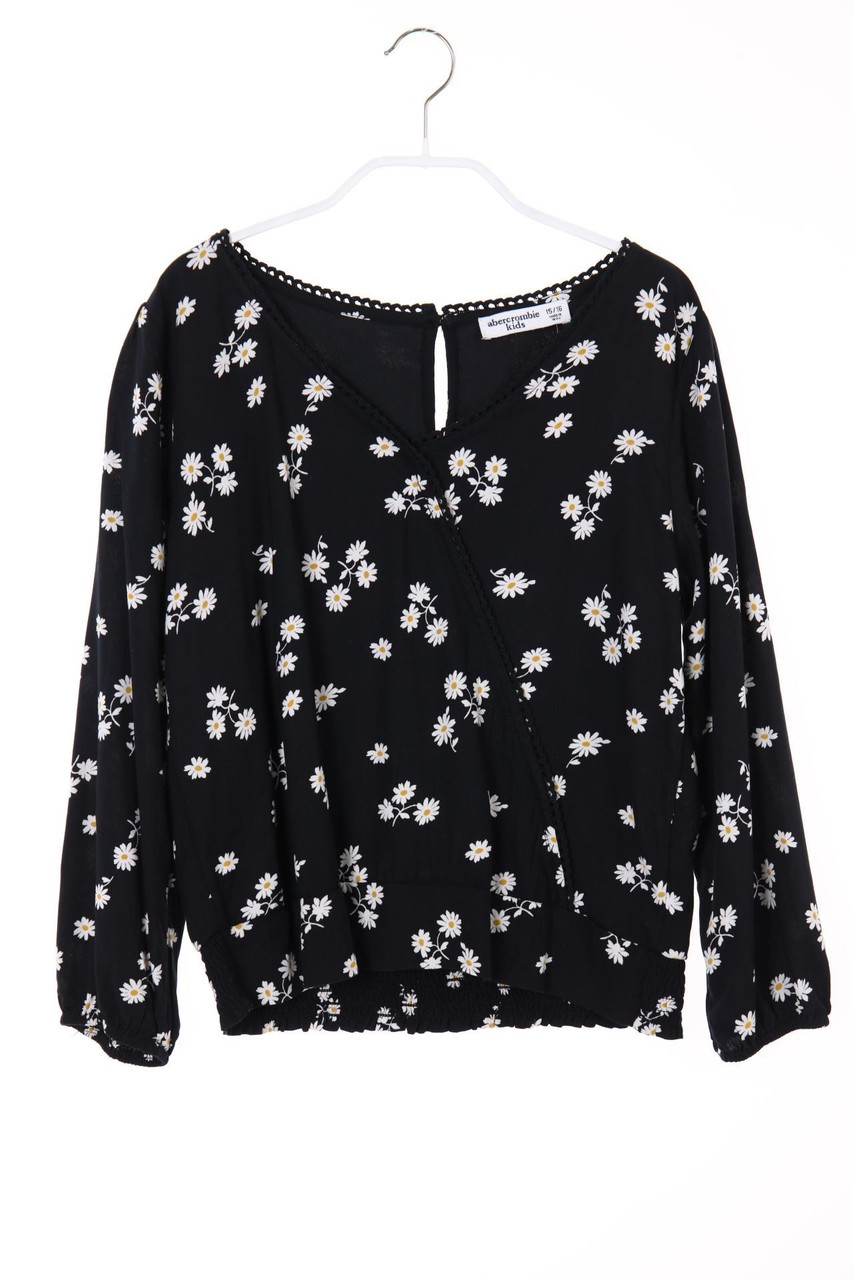 abercrombie kids - Print-Bluse aus Viskose in Wickel-Optik - 158