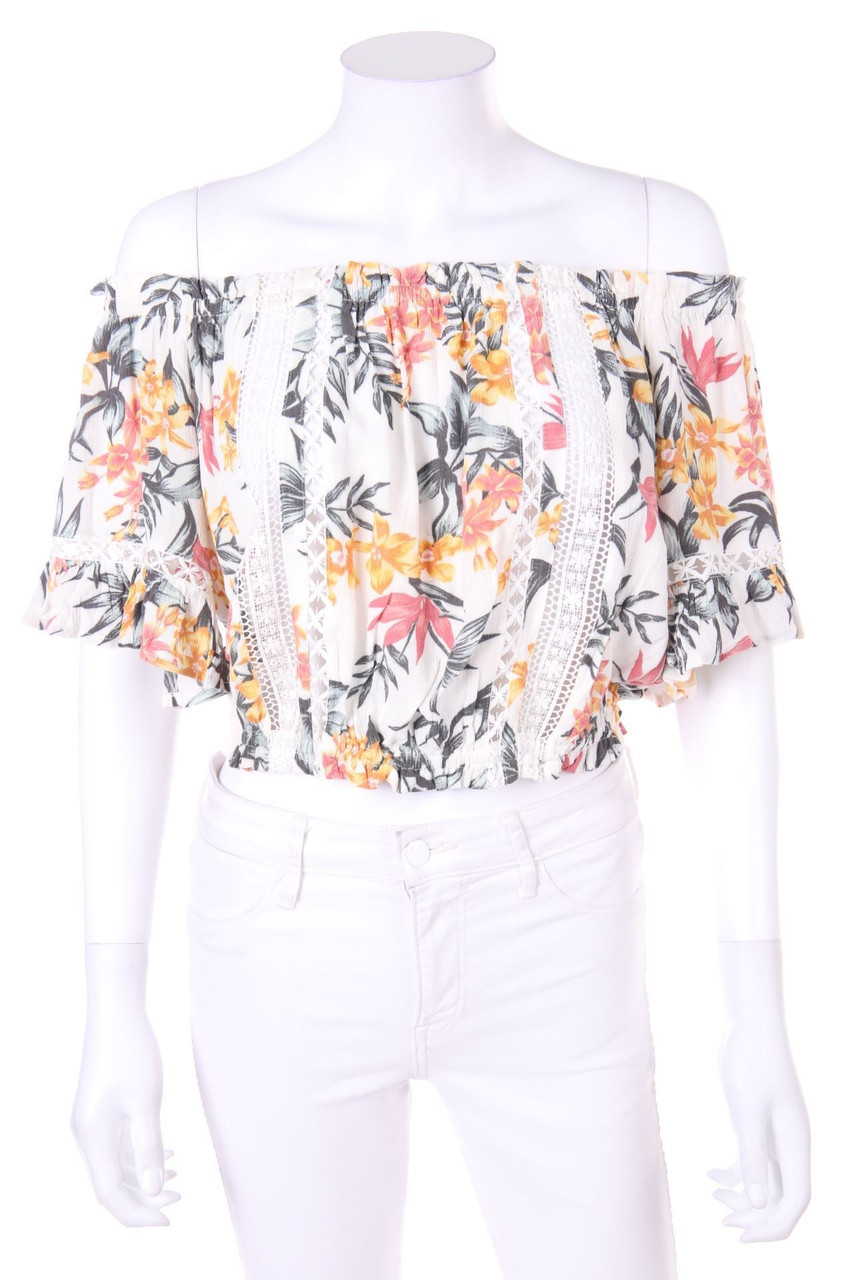 H&M DIVIDED - Carmen-Bluse mit floralem Muster - D 38