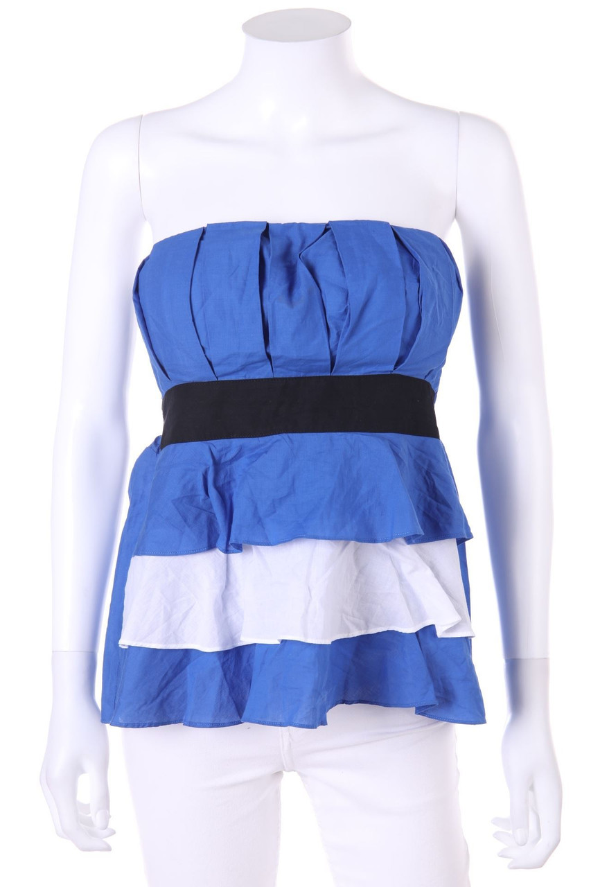 SECONDHAND - Blusentop im Layer Look mit Volants - D 38