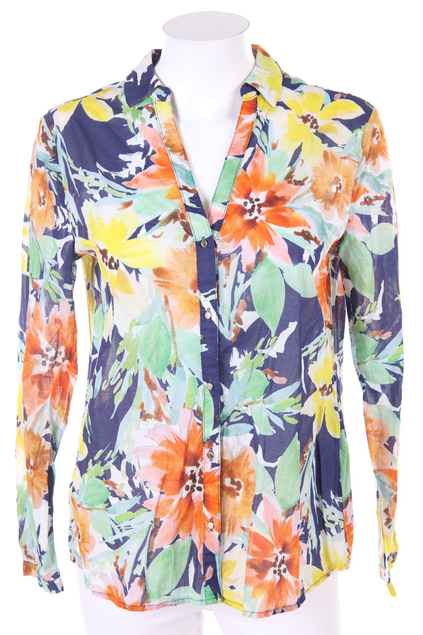Ohne Label - Hemd-Bluse mit Blumen-Print - D 38-40