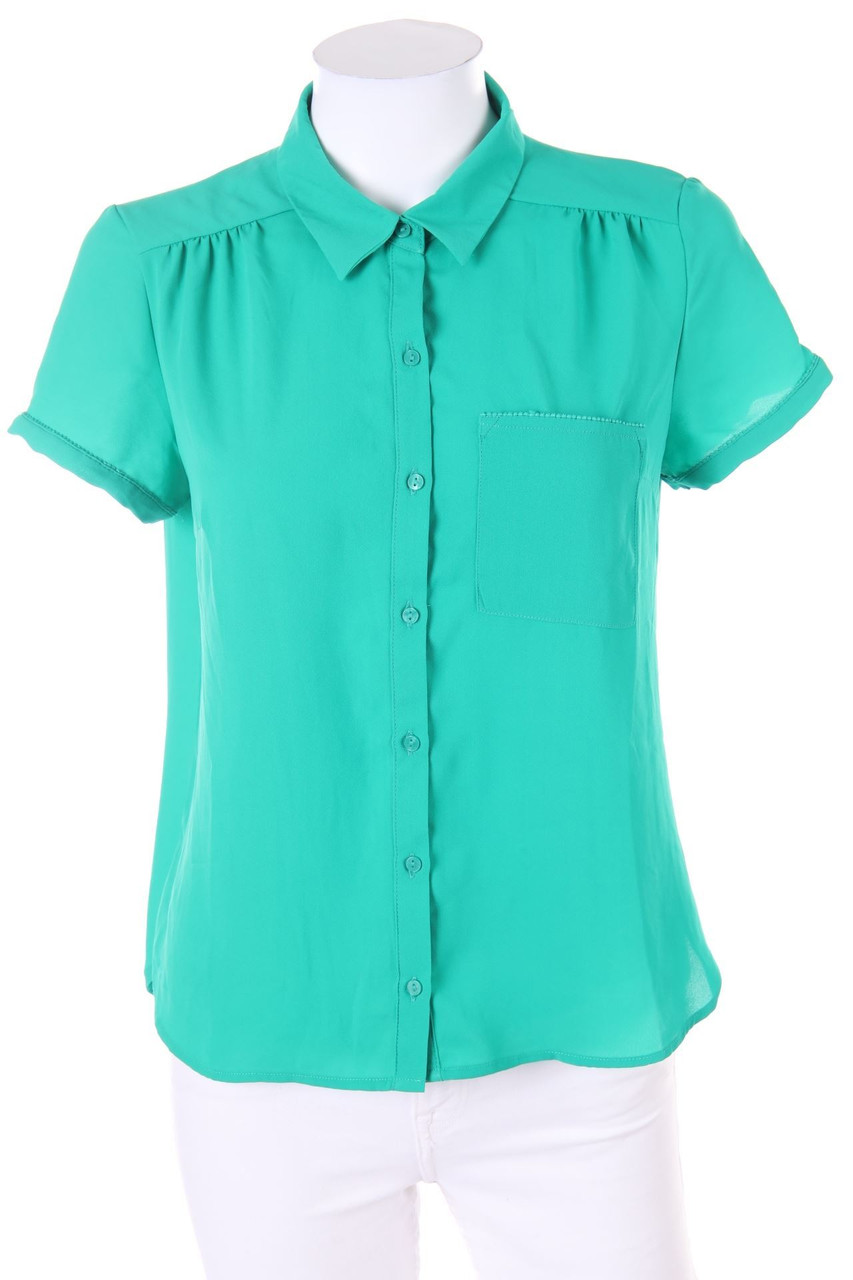 CAMAÏEU - Chiffon-Hemd-Bluse mit kurzem Ärmel - D 34