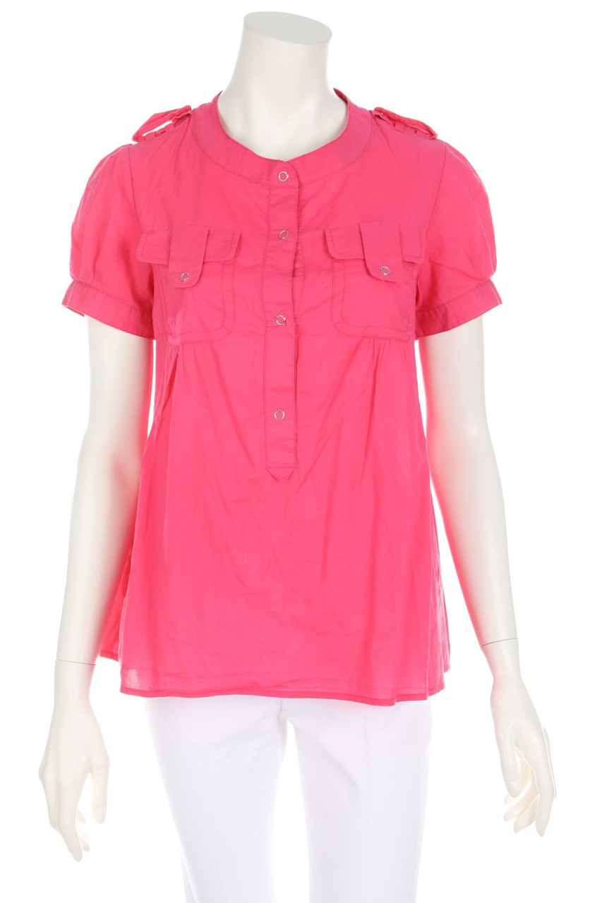 CINQUE - Kurzarm-Bluse mit Riegeln - D 38