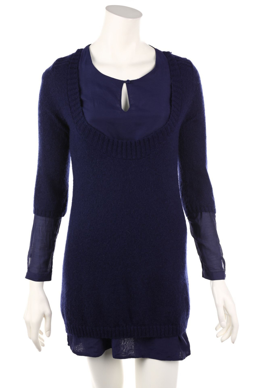 maje - Strickkleid im Layer Look mit Mohair - S