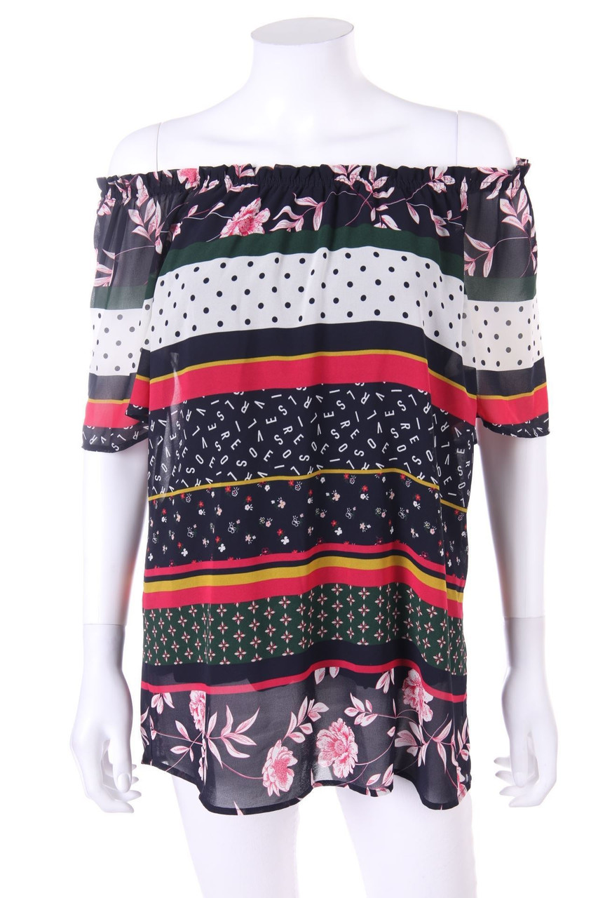 s.Oliver - Carmen-Bluse mit Print - D 34-36