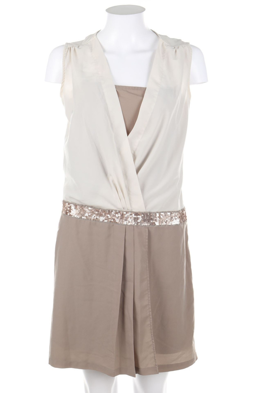 promod - Two Tone-Kleid in Wickel-Optik mit Pailletten - M