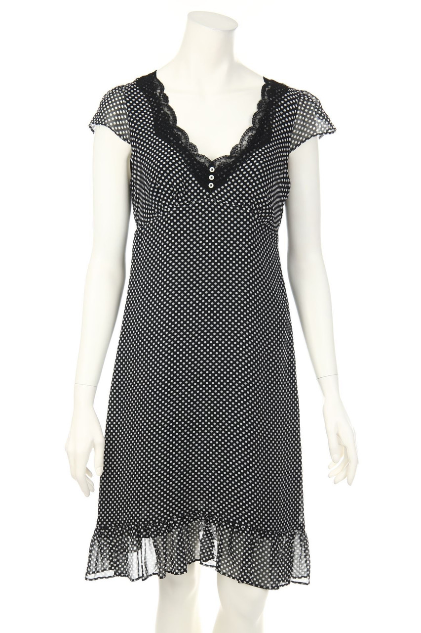 CAROLL - Seidenkleid mit Polka Dots - D 36