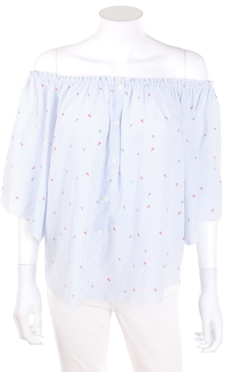 COLLOSEUM - Carmen-Bluse mit Streifen - M