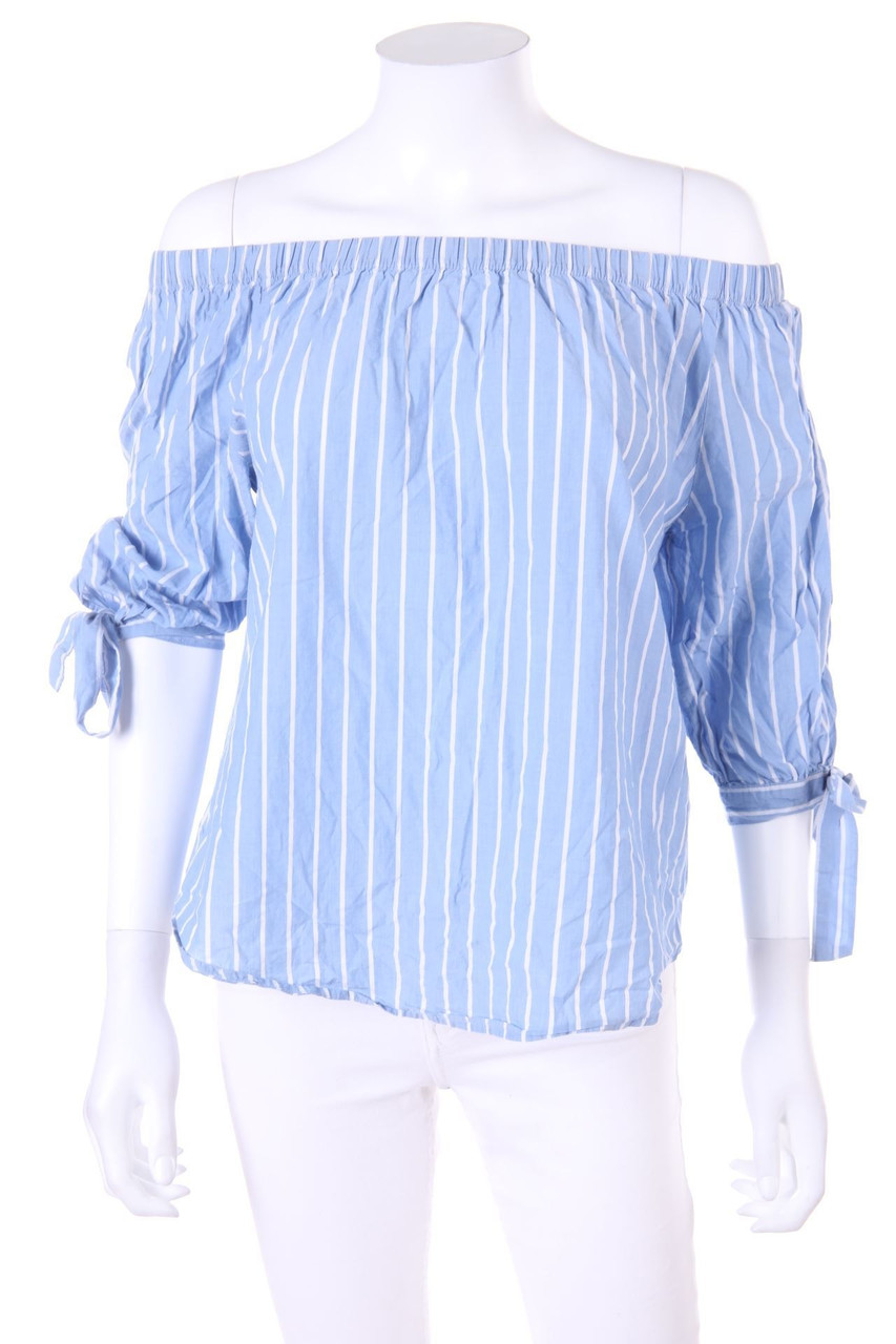 H&M LOGG - Carmen-Bluse mit Streifen - D 36