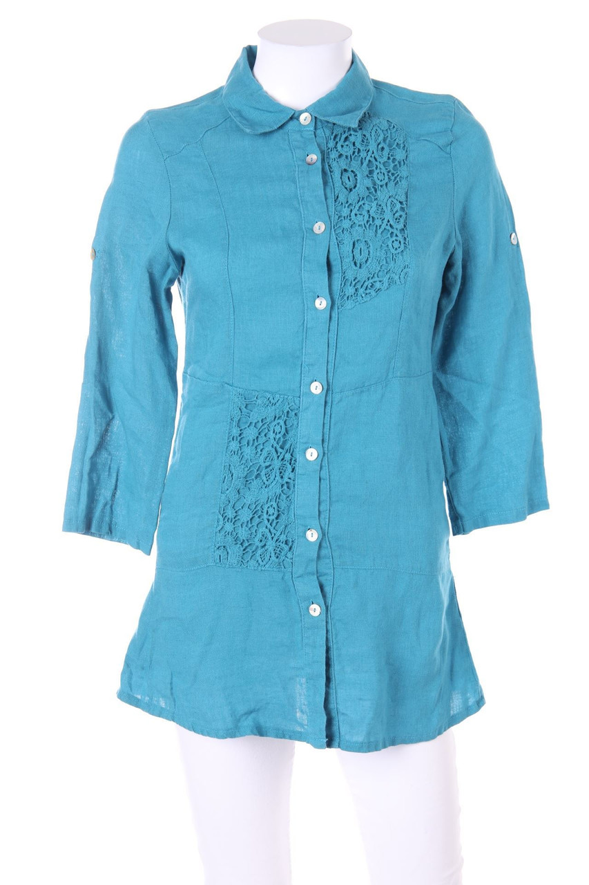 norwiss - Hemd-Bluse mit 3/4-Ärmel aus Leinen - S