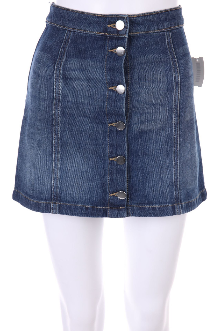 H&M DIVIDED - Used Look-Mini-Jeansrock in A-Linie - D 32