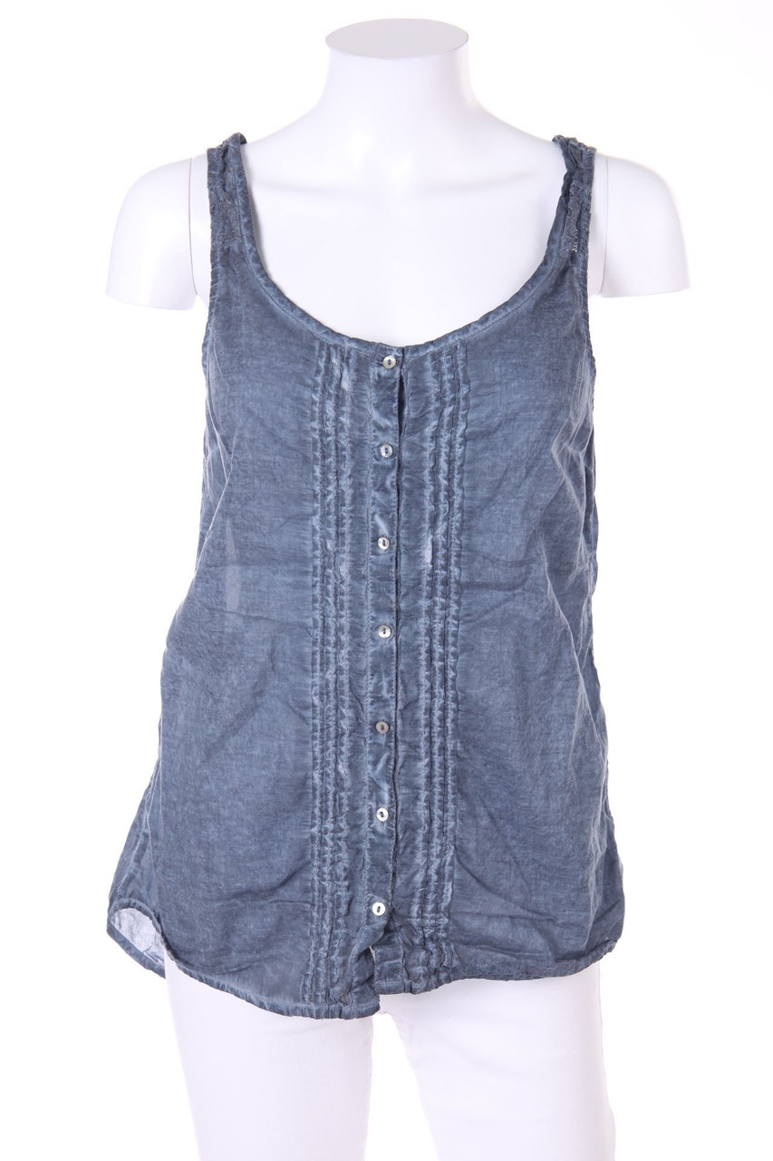 s.Oliver - Garment Dyed-Blusentop mit Spitze - D 36