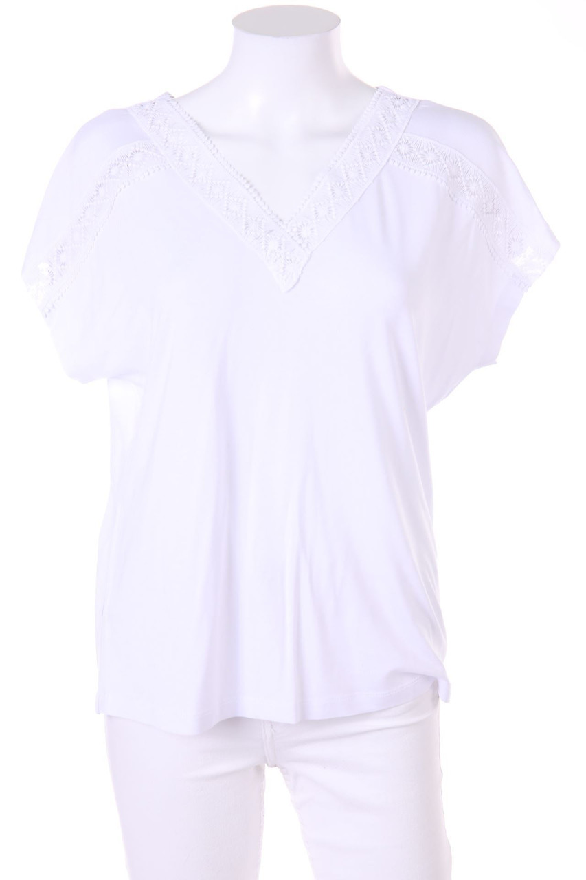 Mona - Kurzarm-Bluse mit Spitze - D 40