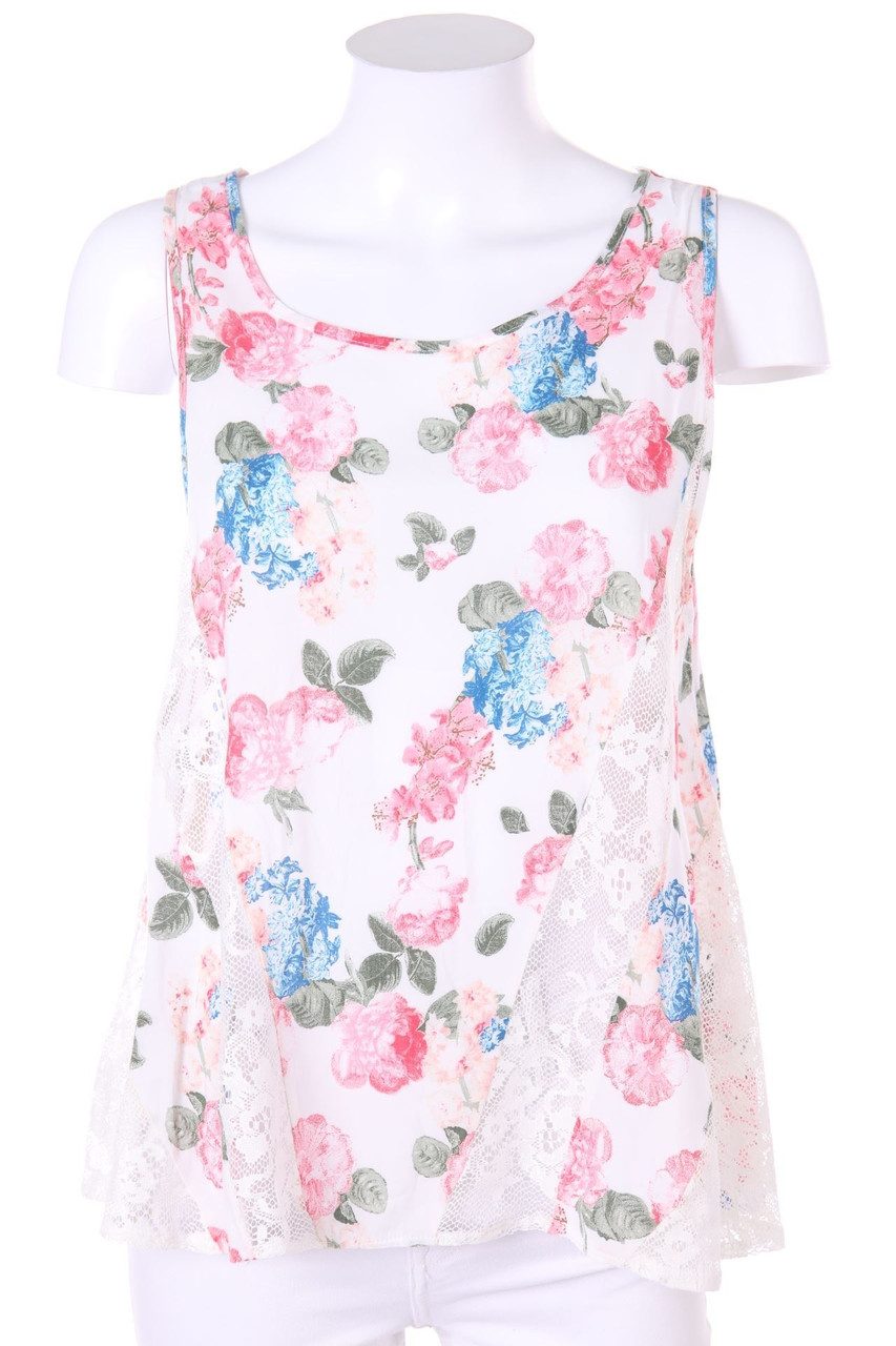 TALLY WEiJL - Print-Top mit Spitzen-Einsatz - M