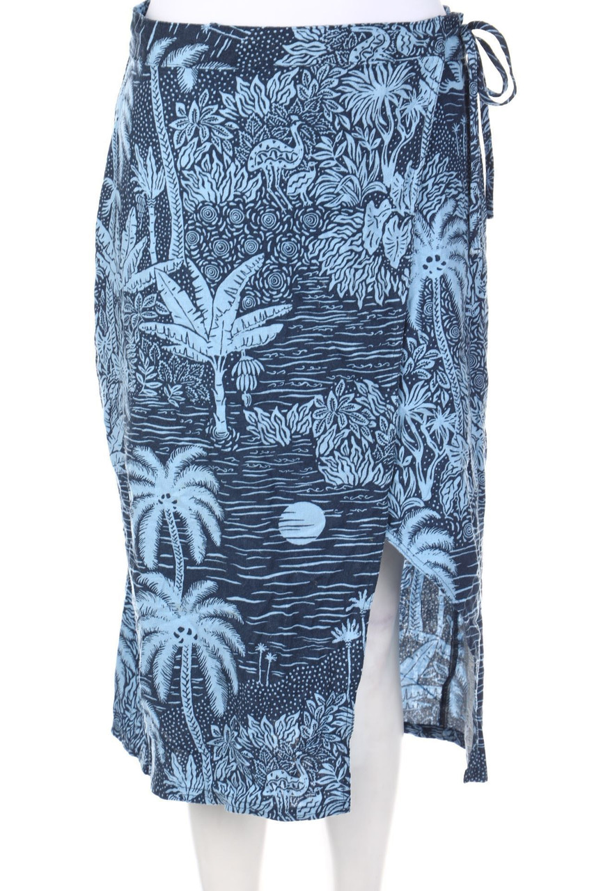 DESMOND & DEMPSEY x H&M - Wickel-Rock aus Leinen-Mix mit Tropical Print - D 36