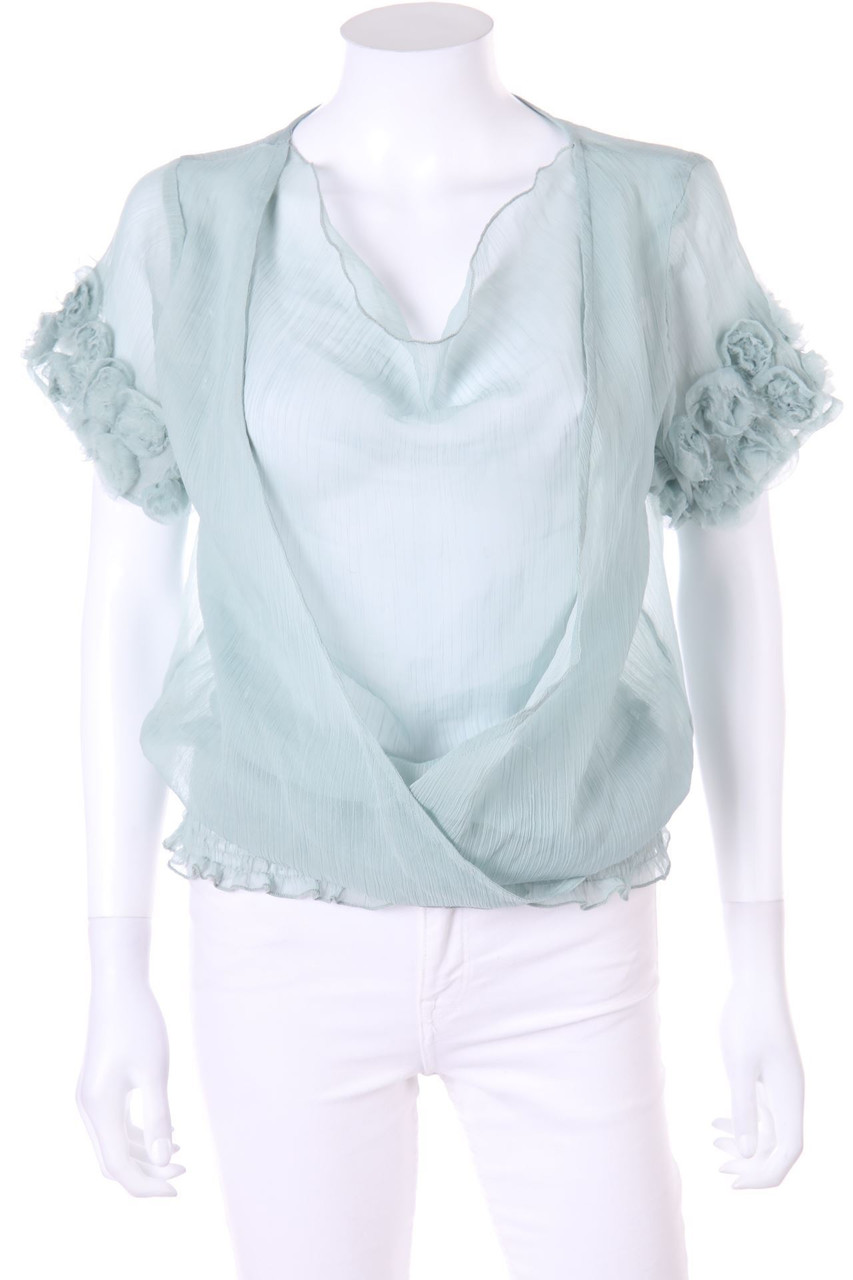 kaffe - Chiffon-Kurzarm-Bluse im Layer Look - ONE SIZE