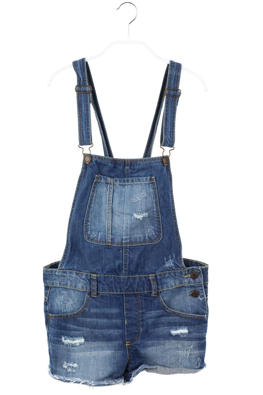 Bershka - Latz-Distressed Jeans-Shorts - S