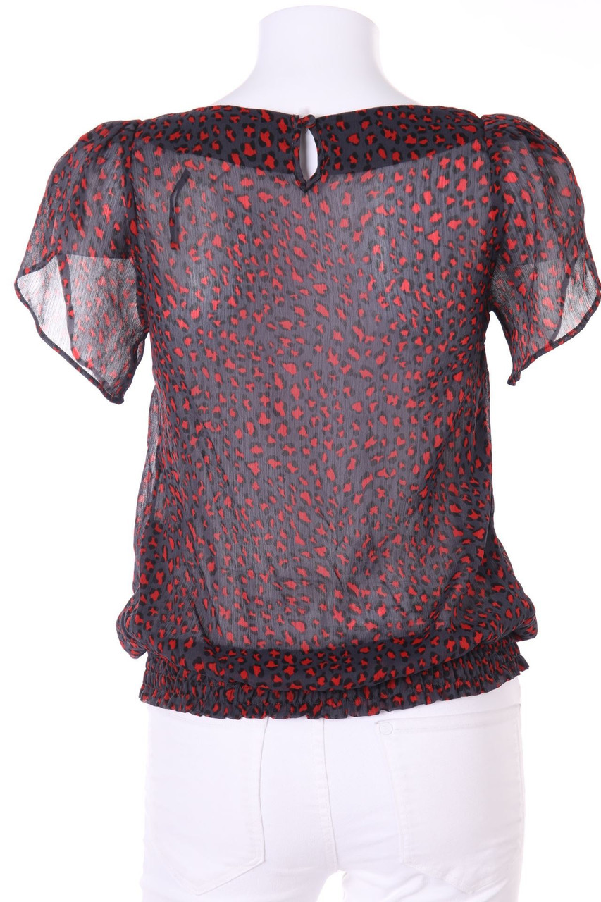 MORGAN - Kurzarm-Bluse mit Leo-Print - S