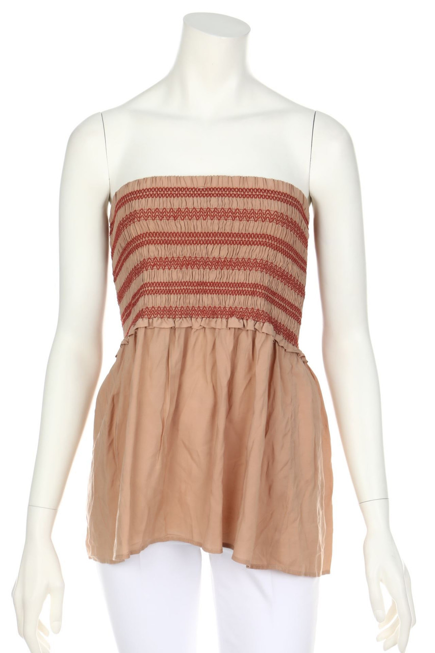 TWINSET - Bandeau-Blusentop mit Smok-Details - M