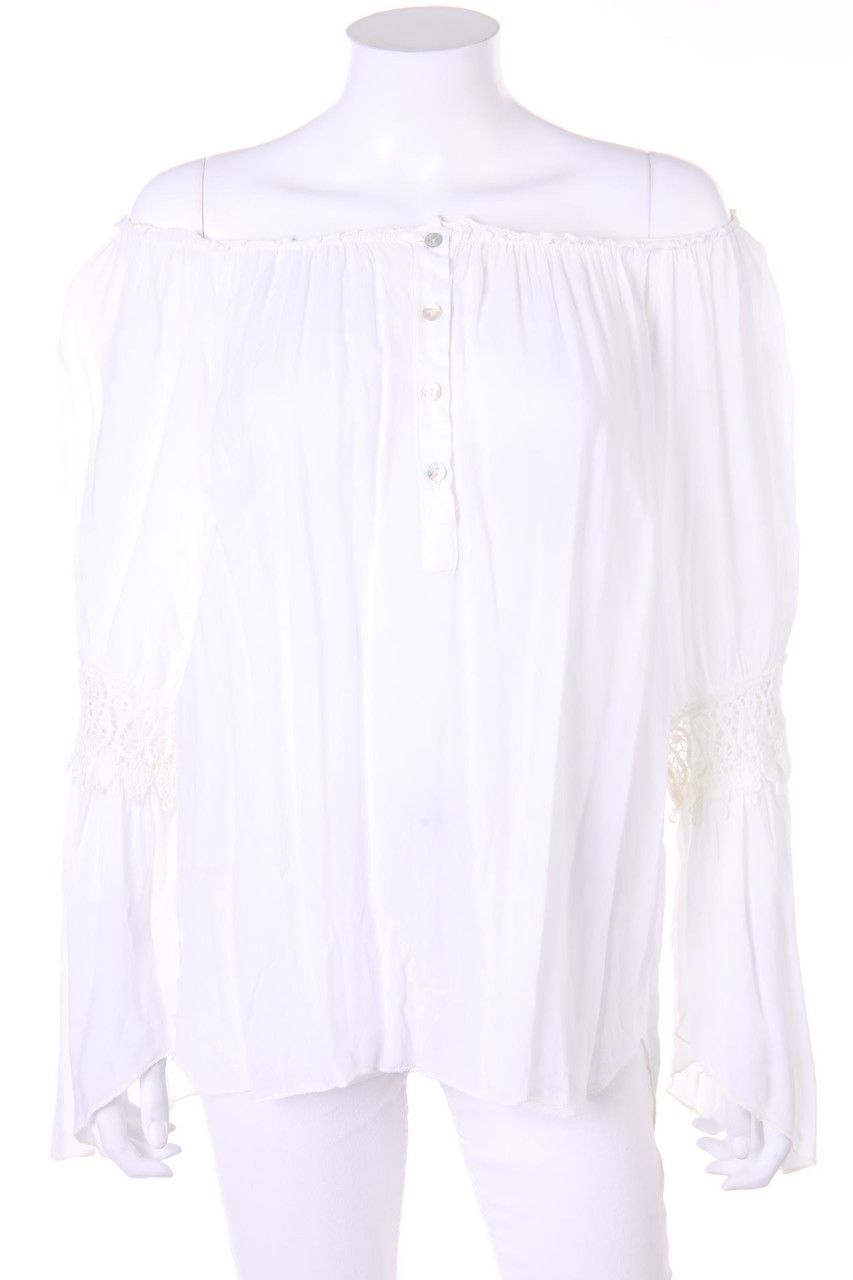 SECONDHAND - Carmen-Bluse mit Spitze - XL