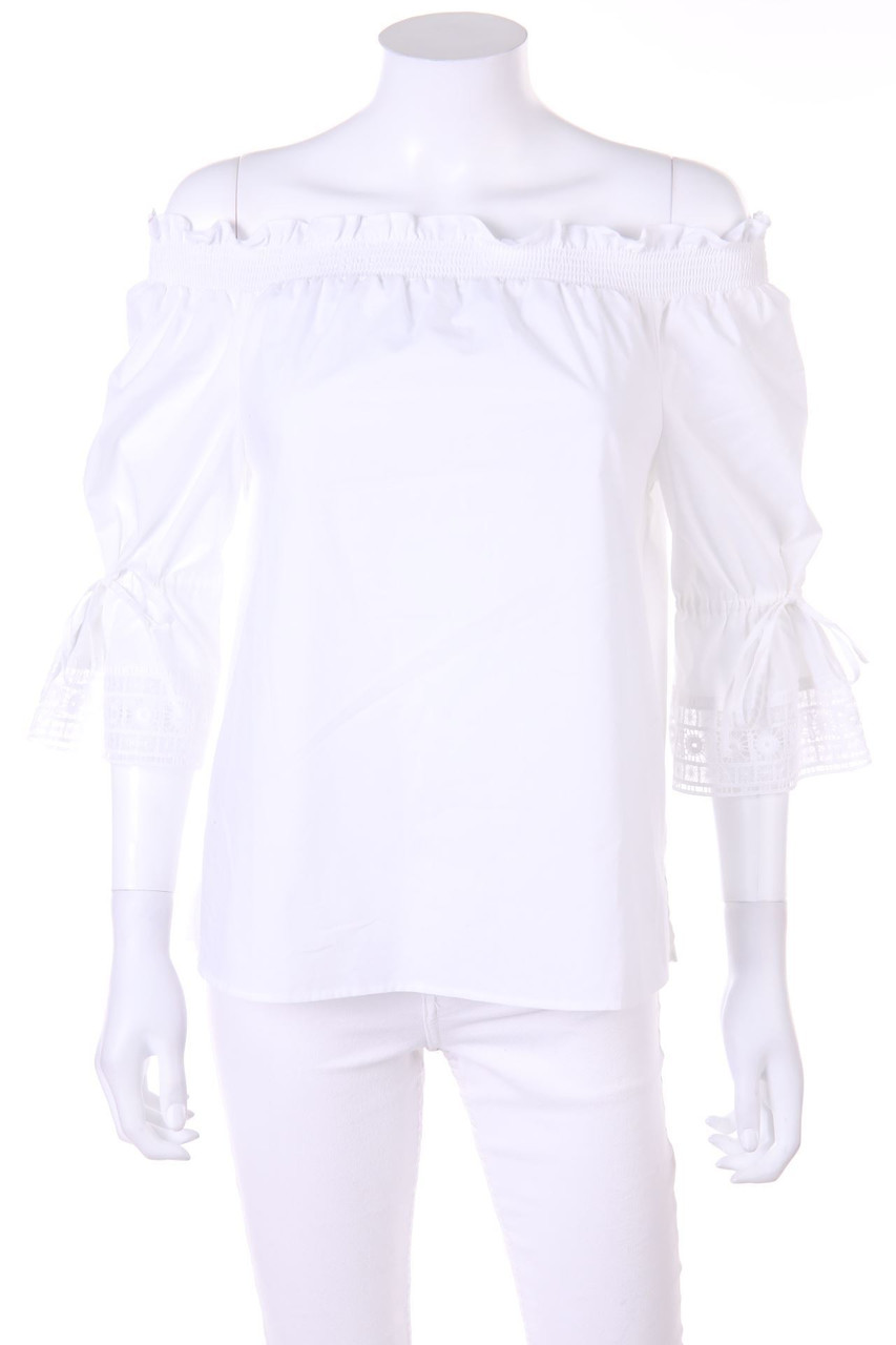 s.Oliver BLACK LABEL - Boho-Carmen-Bluse mit Spitze - D 40