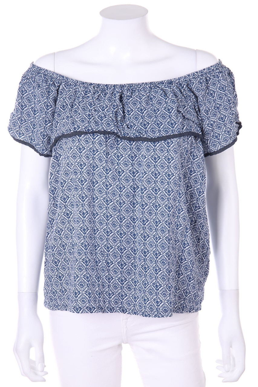 JACQUELINE de YONG - Kurzarm-Bluse mit Print - D 38