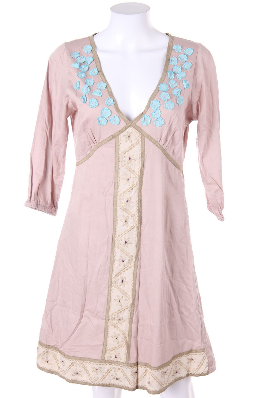 Cream - Boho-Kleid mit Applikationen - D 38