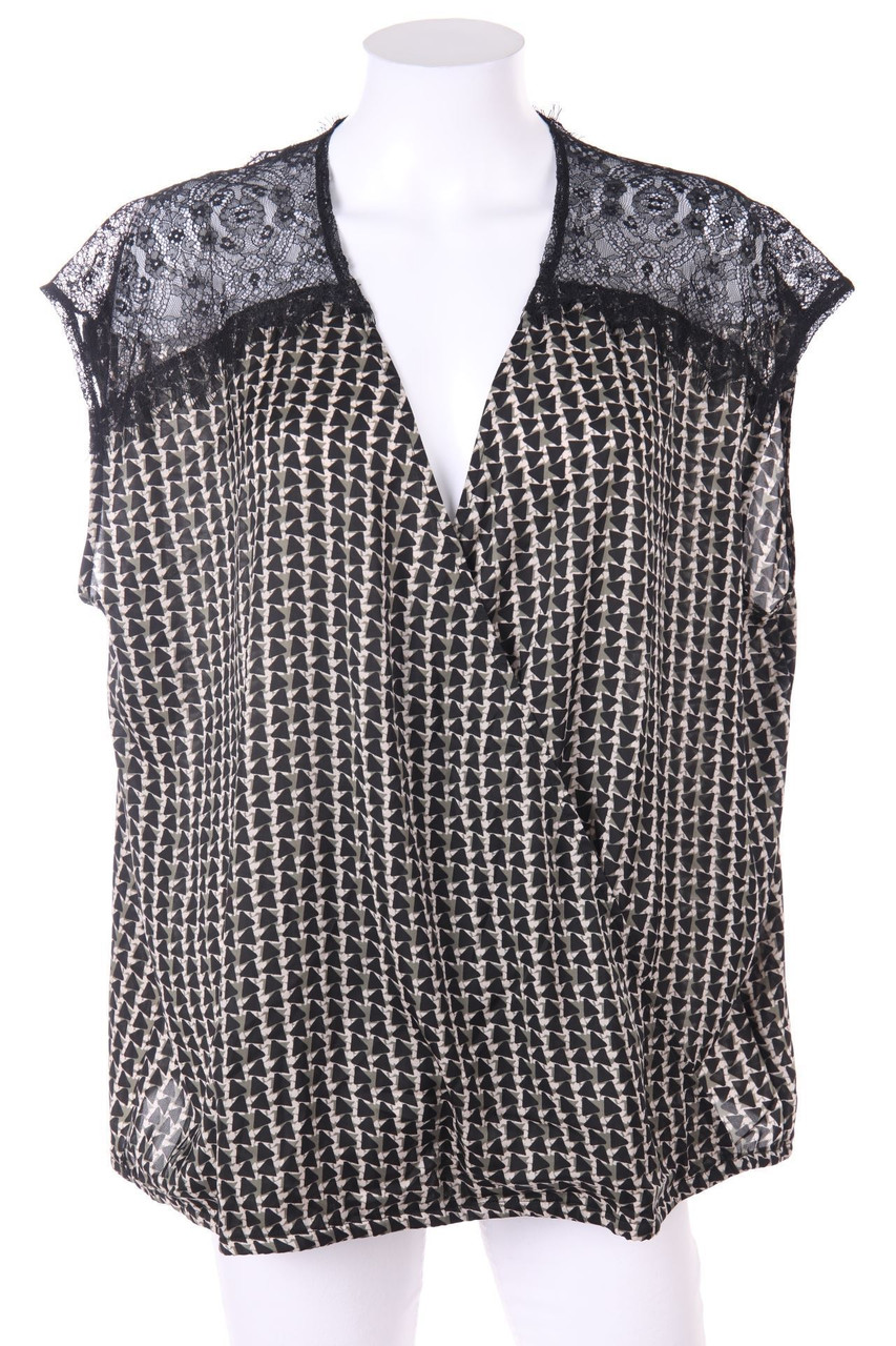 elora - Blusentop in Wickel-Optik mit Spitze - D 44