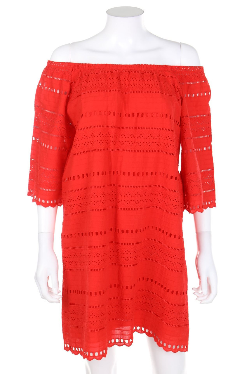 Ohne Label - Carmen-Minikleid mit Lochspitze - D 36