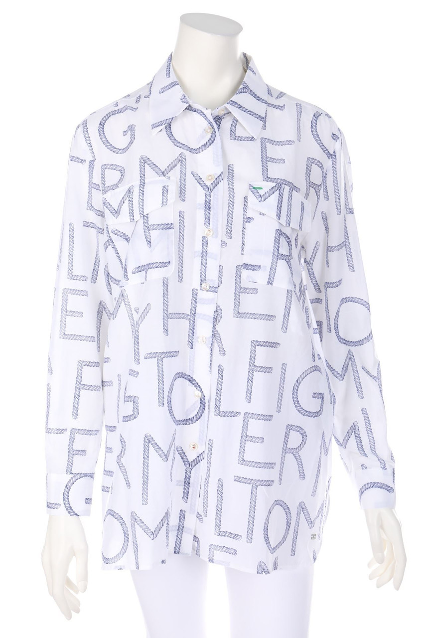 TOMMY HILFIGER - Hemd-Bluse mit Logo-Print - D 40