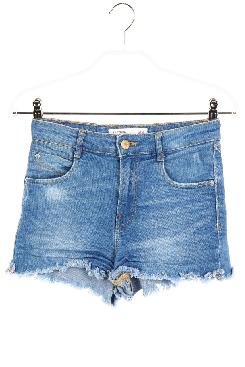 ZARA - High Waist-Used Look Jeans-Shorts - D 34