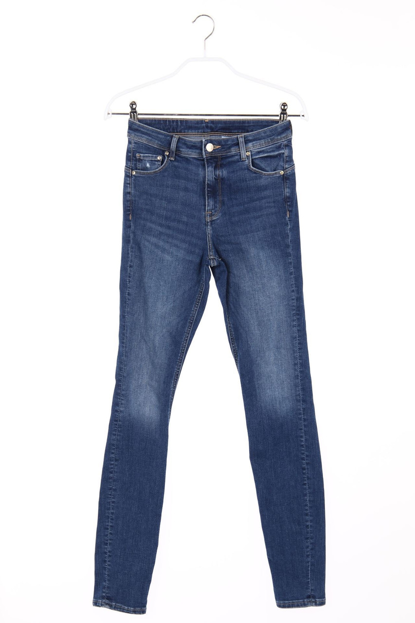 H&M &denim - Used Look Skinny-Jeans mit Stretch - D 34