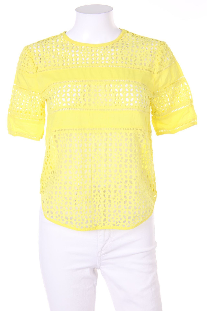 H&M - Kurzarm-Bluse mit Lochspitze - D 34