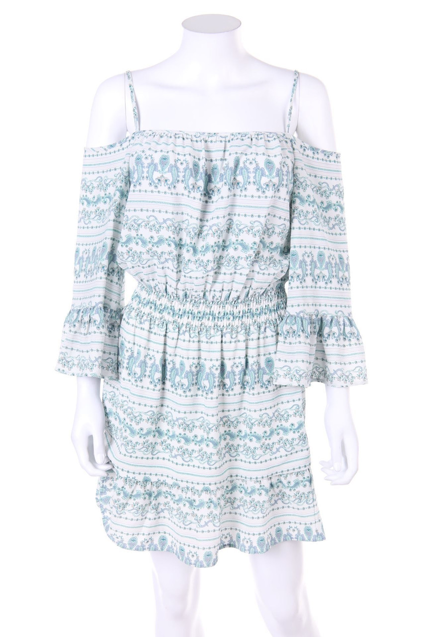 H&M DIVIDED - Cold-Shoulder-Minikleid mit Paisley-Print - D 38