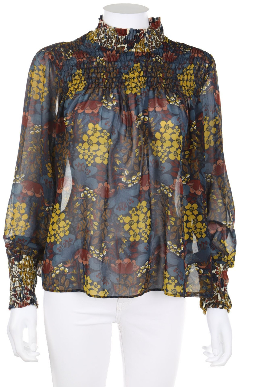 ZARA - Chiffon-Bluse mit Blumen-Print - M